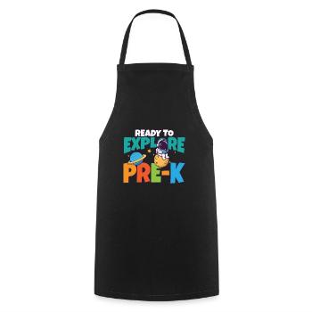 Le premier jour de la journée d’école prêt à explorer la prématernelle - Tablier de cuisine - noir - Devant - AI Model Male 185 dark (185cm)