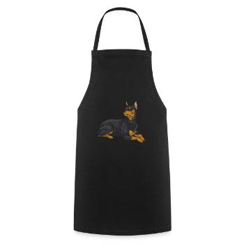 Miniature Pinscher Rehpinscher Min Pin Dog - Cooking Apron - black - Front - AI Model Male 185 dark (185cm)