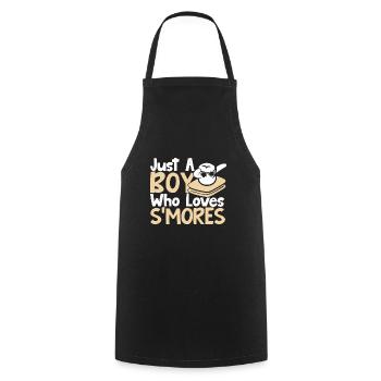 Just A Boy Who Loves Smores Camping Men Dabbing Ma - Kochschürze - Schwarz - Vorne - AI Model Male 185 dark (185cm)