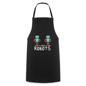 Droid Builder Cool Drôle Robotique Arrêtez de regarder - Tablier de cuisine - noir - Devant - AI Model Male 185 dark (185cm)
