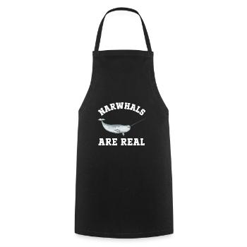 Narwhal Unicorn Whale - Cooking Apron - black - Front - AI Model Male 185 dark (185cm)