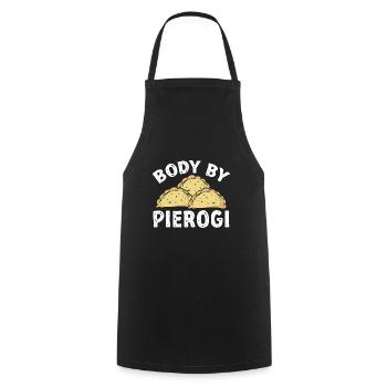 Polish Food Pierogi - Cooking Apron - black - Front - AI Model Male 185 dark (185cm)