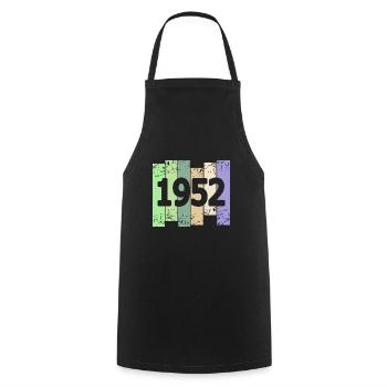 Œuvre d’art 1952 - Tablier de cuisine - noir - Devant - AI Model Male 185 dark (185cm)
