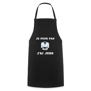Je peux pas j'ai Judo Judoka Ceinture Noir Sport - Tablier de cuisine - noir - Devant - AI Model Male 185 dark (185cm)