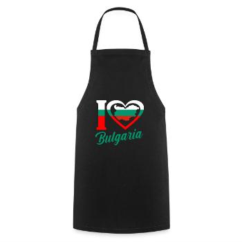 Bulgaria - Cooking Apron - black - Front - AI Model Male 185 dark (185cm)