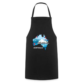Australia - Cooking Apron - black - Front - AI Model Male 185 dark (185cm)