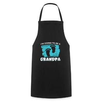 Je deviens grand-père grand-père chanceux - Tablier de cuisine - noir - Devant - AI Model Male 185 dark (185cm)