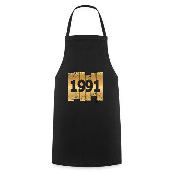 1991 - Cooking Apron - black - Front - AI Model Male 185 dark (185cm)