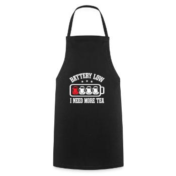 I Need More Tea - Cooking Apron - black - Front - AI Model Male 185 dark (185cm)