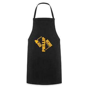 Dear Phillip, - Cooking Apron - black - Front - AI Model Male 185 dark (185cm)