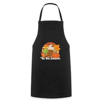 Tis The Season Happy Thanksgiving Pumpkin Spice - Kochschürze - Schwarz - Vorne - AI Model Male 185 dark (185cm)