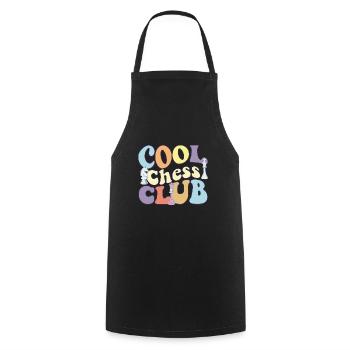Cool Chess Club Chess Tournament Board Game - Cooking Apron - black - Front - AI Model Male 185 dark (185cm)