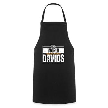 The World Needs More Davids - Cooking Apron - black - Front - AI Model Male 185 dark (185cm)