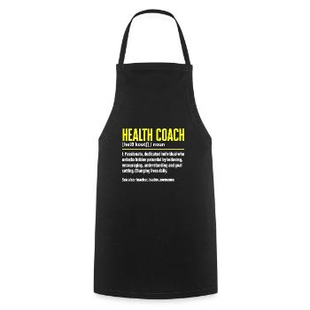 Health Coach Nutritionist Life Coach - Cooking Apron - black - Front - AI Model Male 185 dark (185cm)