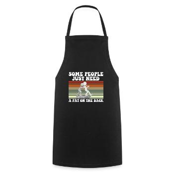 Some People Just Need A Pat On The Back Meme - Cooking Apron - black - Front - AI Model Male 185 dark (185cm)