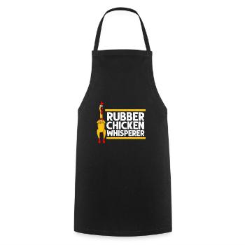 Rubber Chicken Costume Toy Rubber Chicken - Cooking Apron - black - Front - AI Model Male 185 dark (185cm)