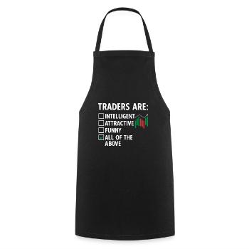 Trading Crypto Stock Market Investor Day Trader - Cooking Apron - black - Front - AI Model Male 185 dark (185cm)