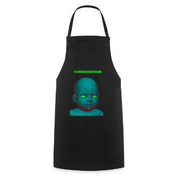 ACID EYES - Cooking Apron - black - Front - AI Model Male 185 dark (185cm)