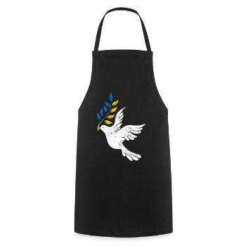 Paix en Ukraine - Tablier de cuisine - noir - Devant - AI Model Male 185 dark (185cm)