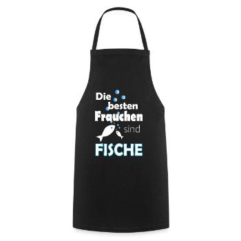Sternzeichen Fisch Hund Frauchen - Kochschürze - Schwarz - Vorne - AI Model Male 185 dark (185cm)