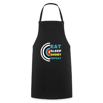 Eat Sleep Shoot Bowman Archer Bow Hunter Target - Cooking Apron - black - Front - AI Model Male 185 dark (185cm)