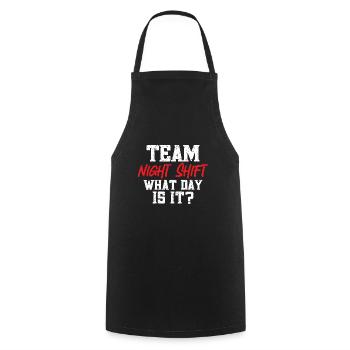 Night Shift Nurse - Cooking Apron - black - Front - AI Model Male 185 dark (185cm)