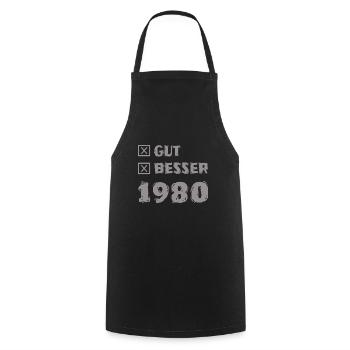 1980 - Cooking Apron - black - Front - AI Model Male 185 dark (185cm)