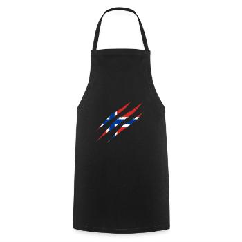 Norway flag scratches claws Oslo EU Europe Odin - Cooking Apron - black - Front - AI Model Male 185 dark (185cm)