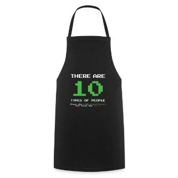 There are 10 Types of People Funny Programmer - Kochschürze - Schwarz - Vorne - AI Model Male 185 dark (185cm)