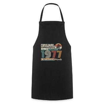 April 1977 anniversary April 1977 gift 1977 - Cooking Apron - black - Front - AI Model Male 185 dark (185cm)