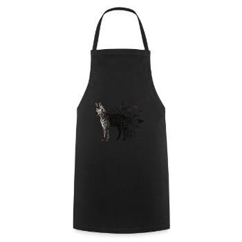Zebra - Kochschürze - Schwarz - Vorne - AI Model Male 185 dark (185cm)