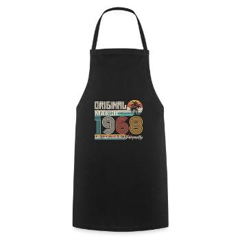 March 1968 Birthday March 1968 Gift - Cooking Apron - black - Front - AI Model Male 185 dark (185cm)