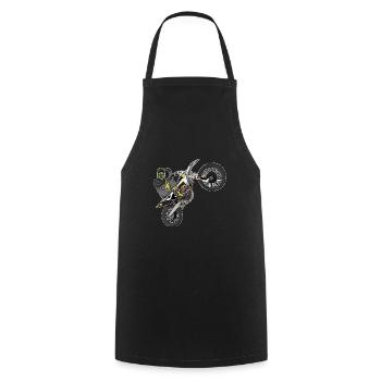 Motocross / Enduro / Freestyle mx / Dirtbike retro - Cooking Apron - black - Front - AI Model Male 185 dark (185cm)
