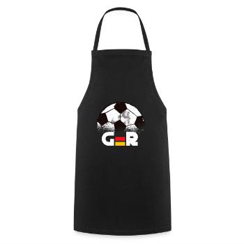 Deutschland Fußball - Germany Fan - Kochschürze - Schwarz - Vorne - AI Model Male 185 dark (185cm)