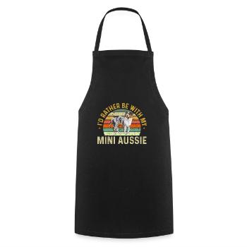 Miniature Australian Shepherd - Cooking Apron - black - Front - AI Model Male 185 dark (185cm)