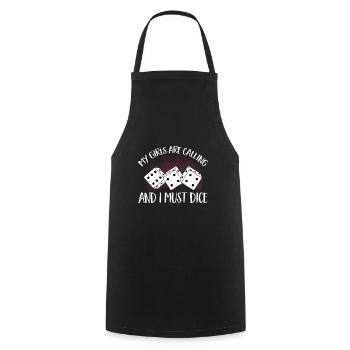 Jeu de dés Bunco - Tablier de cuisine - noir - Devant - AI Model Male 185 dark (185cm)