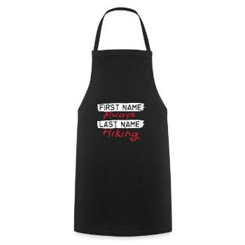 First Name Always Last Name Hiking - Cooking Apron - black - Front - AI Model Male 185 dark (185cm)