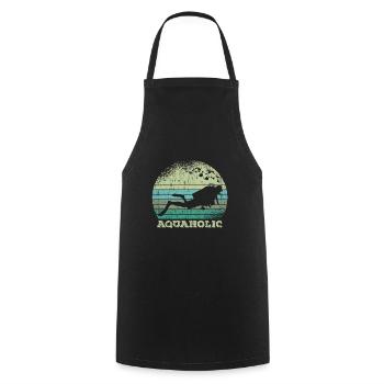 Aquaholic Vintage Divers - Cooking Apron - black - Front - AI Model Male 185 dark (185cm)