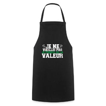 Je ne vieillis pas cadeau - Tablier de cuisine - noir - Devant - AI Model Male 185 dark (185cm)