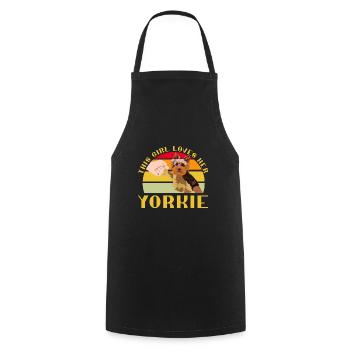 Yorkshire Terrier Yorkie Dog Gift - Cooking Apron - black - Front - AI Model Male 185 dark (185cm)