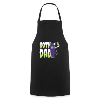Papa gothique - Tablier de cuisine - noir - Devant - AI Model Male 185 dark (185cm)
