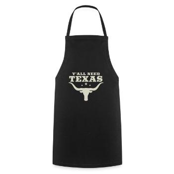 Ihr alle braucht Texas - Kochschürze - Schwarz - Vorne - AI Model Male 185 dark (185cm)