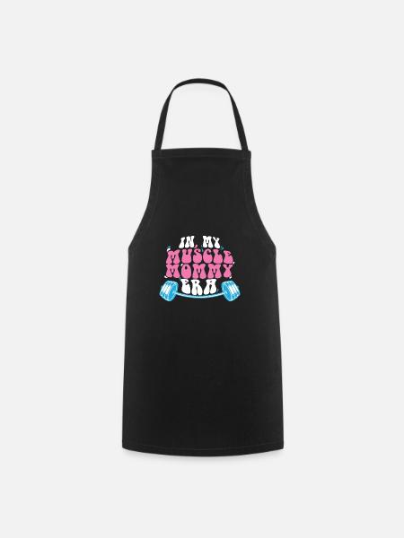 In My Muscle Mommy Era Personal Trainer Mom - Cooking Apron - black