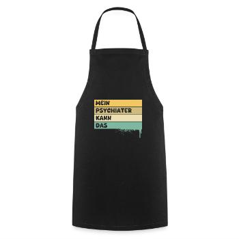 Profession Psychiatrist - Cooking Apron - black - Front - AI Model Male 185 dark (185cm)