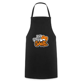 Gamer Eat Sleep Game - Cooking Apron - black - Front - AI Model Male 185 dark (185cm)