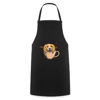 Coffee beagle - Cooking Apron - black - Front - AI Model Male 185 dark (185cm)
