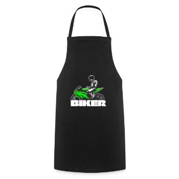 Motorcycle Lifestyle / Motorcycle / Motorcycles biker - Cooking Apron - black - Front - AI Model Male 185 dark (185cm)