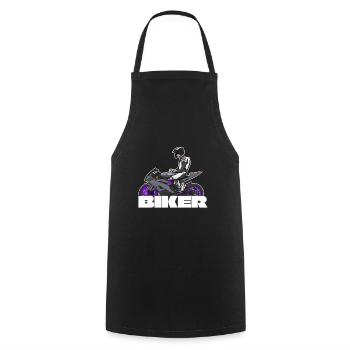 Motorcycle Lifestyle / Motorcycle / Motorcycles biker - Cooking Apron - black - Front - AI Model Male 185 dark (185cm)