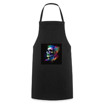 Goa Skull - Kochschürze - Schwarz - Vorne - AI Model Male 185 dark (185cm)