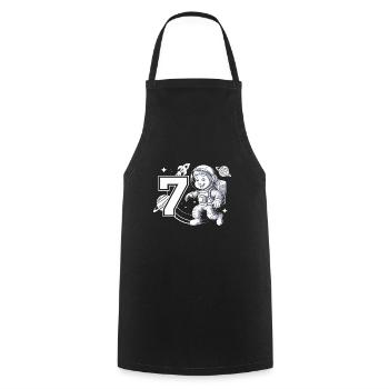 7e anniversaire Astronaute Aventure spatiale pour les garçons - Tablier de cuisine - noir - Devant - AI Model Male 185 dark (185cm)